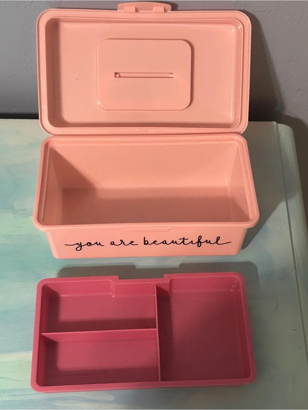 You Are Beautiful Pink Makeup Case
